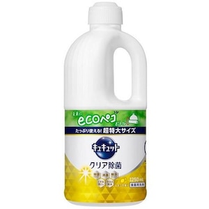 花王｜キュキュット クリア除菌 レモンの香り つめかえ用 1250ml｜ｷﾕｷﾕﾂﾄｸﾘｼﾞﾖﾚﾓﾝｶｴ1250