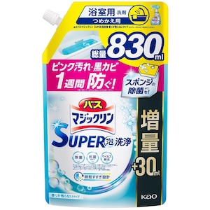 花王｜バスマジックリンSUPER泡洗浄 香りが残らないタイプ　つめかえ用増量 ８３０ｍｌ｜ﾊﾞｽSUPERｱﾜﾑｺｳｶｴ830ML