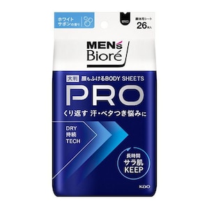 花王|メンズビオレ 顔もふけるボディシートPRO ホワイトサボンの香り 26枚|MBF&Bシ-トPROサボン26マイ 花王|メンズビオレ 顔もふけるボディシートPRO ホワイトサボンの香り 26枚|MBF&Bシ-トPROサボン26マイ