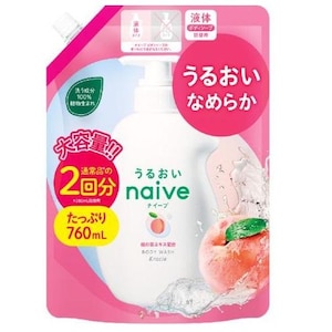 クラシエホームプロダクツ｜ナイーブ　ボディーソープ　桃の葉エキス　つめかえ用　2回分 760ml｜ﾅｲ-ﾌﾞBSﾓﾓ2ｶｲ760ML