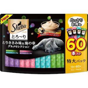 マースジャパンリミテッド｜シーバ とろ～り メルティ とりささみ味＆海の幸グルメセレクション 12g×60P｜SMT61ﾄﾛ-ﾘMﾄﾘ&ｳﾐS60P