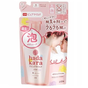 ライオン｜ｈａｄａｋａｒａ（ハダカラ）ボディソープ泡で出てくる薬用ピュアマイルドタイプ やさしいソープの香りつめかえ用 440ml｜ﾊﾀﾞｶﾗBSﾋﾟﾕｱﾏｲﾙﾄﾞﾂﾒｶｴ