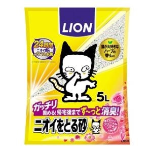 ライオン｜ニオイをとる砂 フローラルソープの香り 5L｜ﾆｵｲｦﾄﾙｽﾅﾌﾛ-ﾗﾙS5L