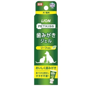 ライオン｜PETKISS 歯みがきジェル リーフの香り 40g｜ﾊﾐｶﾞｷｼﾞｴﾙﾘ-ﾌﾉｶｵﾘ40G