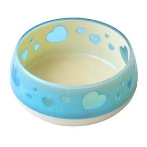 ペッツルート｜おいしく見えるワン食器 S ブルーハート｜ｵｲｼｸﾐｴﾙﾜﾝｼﾖﾂｷSﾊ-ﾄB