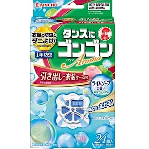 キンチョウ｜ゴンゴンアロマ 引き出し用 ライムソープの香り 24個入｜ｺﾞﾝｺﾞﾝｱﾛﾏﾋｷﾀﾞ24ｺﾗｲﾑ