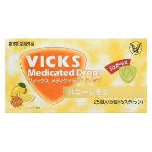 大正製薬｜ヴイックス メディケイテッド ドロップ ハニーレモン25個｜ｳﾞｲﾂｸｽﾊﾆ-ﾚﾓﾝ